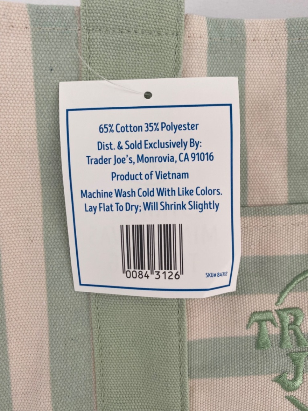Trader Joe’s Pastel Striped Mini Tote Bag Bundle of 2 NWT - Picture 5 of 5